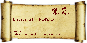 Navratyil Rufusz névjegykártya